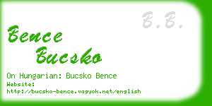 bence bucsko business card